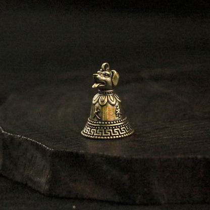 Vintage Brass Chinese Zodiac Animal Head Bell Charms - 12 Beast Head Bell Pendants for Jewelry & Gifts