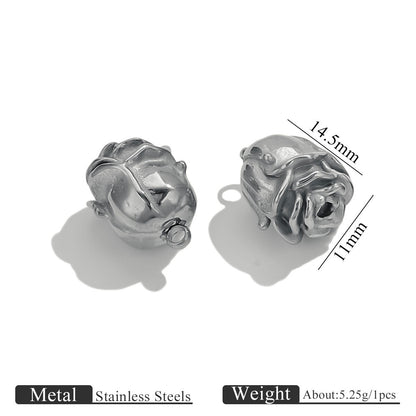 Stainless Steel Rose Flower Pendants, DIY Jewelry Charms for Necklaces & Earrings, Handcraft Accessories for Jewelry Making