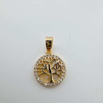 Dainty 18K Gold-Coated Tree of Life Charm - Natural Shell & Abalone Accent, Spiritual Necklace Pendant