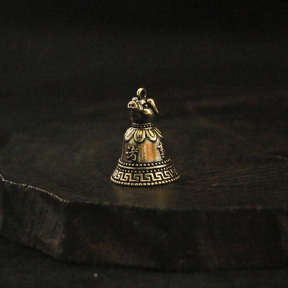 Vintage Brass Chinese Zodiac Animal Head Bell Charms - 12 Beast Head Bell Pendants for Jewelry & Gifts