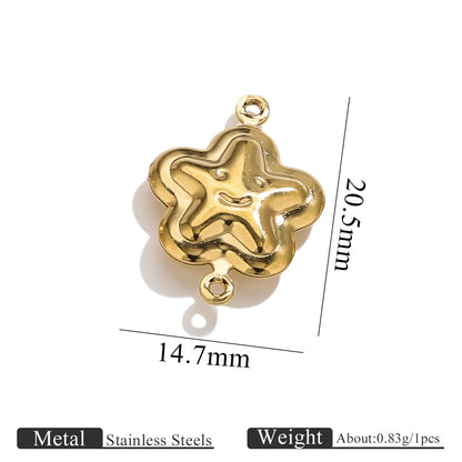 10PCS Stainless Steel Double-Hole Connector| Heart & Star Shapes | DIY Jewelry Connectors for Bracelets & Necklaces