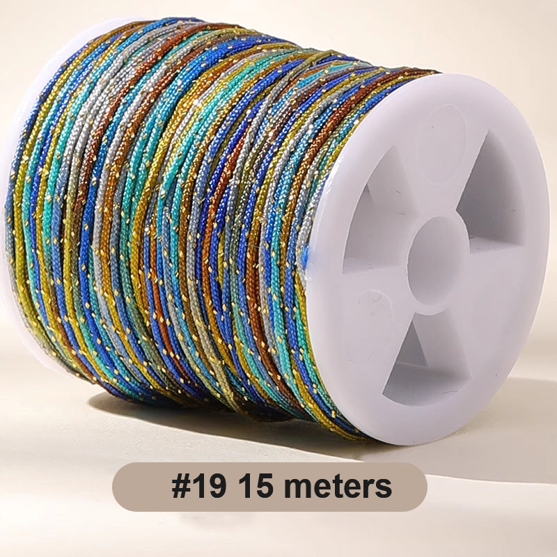 0.8mm  Magic Shine Jade Braid String - Gold Gradient Braiding Rope Material Pack for DIY Bracelet Making