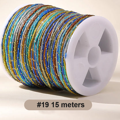 0.8mm  Magic Shine Jade Braid String - Gold Gradient Braiding Rope Material Pack for DIY Bracelet Making