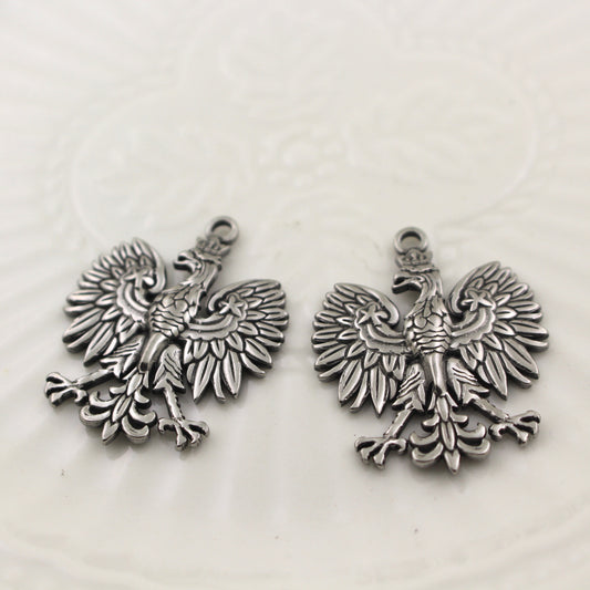 Retro New Style Stainless Steel Eagle Pendant | Polish National Symbol Eagle Charm, Unique Religious & Cultural Jewelry