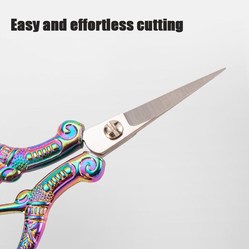 Vintage Stainless Steel Sewing Scissors, Retro Thread Snips, Small Handcraft Shears for Embroidery, DIY Needlework & Home Use