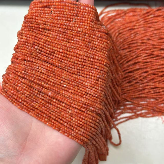 2mm Natural NanHong Agate Semi-Finished Loose Beads | Gemstone Beads for Jewelry Making