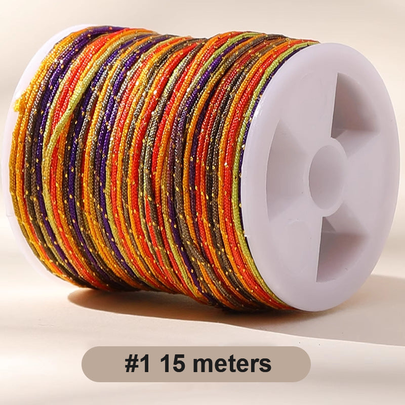 0.8mm  Magic Shine Jade Braid String - Gold Gradient Braiding Rope Material Pack for DIY Bracelet Making