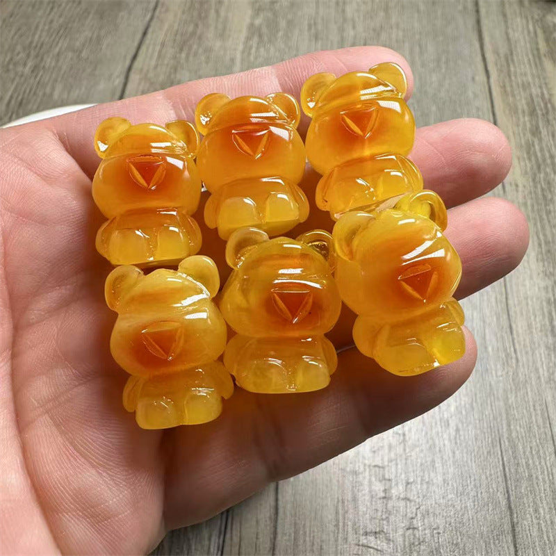 Second Generation Amber Bear Charm, Reconstituted Amber Pendant, DIY Jewelry Making Supplies