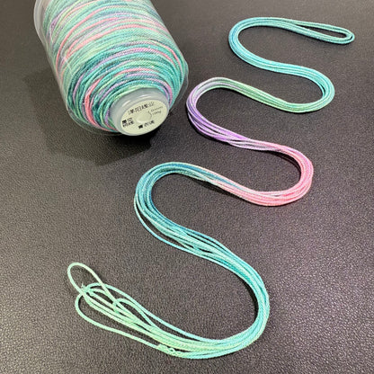 1.0mm Colorful Gradient Cotton Cord, 18-Strand Durable Thread, DIY Bracelet String, Handwoven Craft Rope, Strong Wear-Resistant Jewelry Making Cord,130 Meters Per Roll