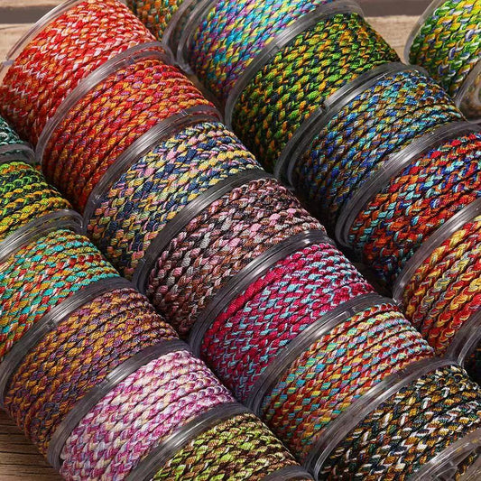3.5mm Colorful Braided Cord, Dragon Pattern Rope for DIY Jewelry Making, Durable Non-Stretch Necklace Bracelet String, Craft Supply (3.5m/roll))