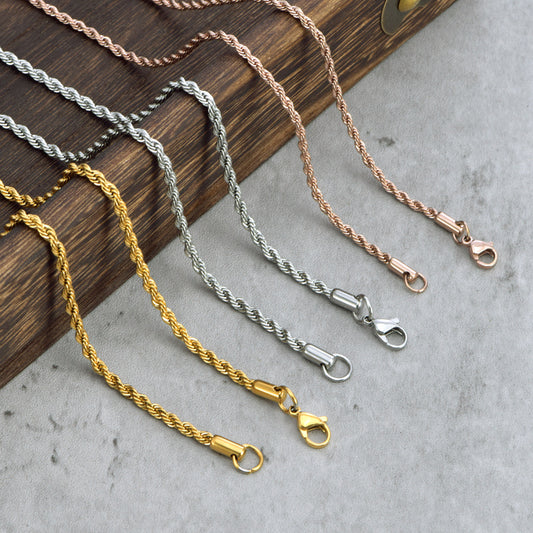 2mm Stainless Steel Rope Chain Twist Chain Necklace