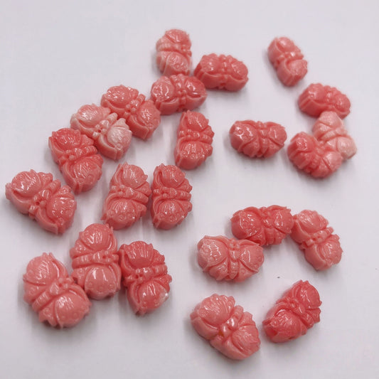 10PCS 8*13mm Pressed Pink Queen Conch Butterfly Charms - Handmade Conch Craft Pieces for Necklaces, Bracelets
