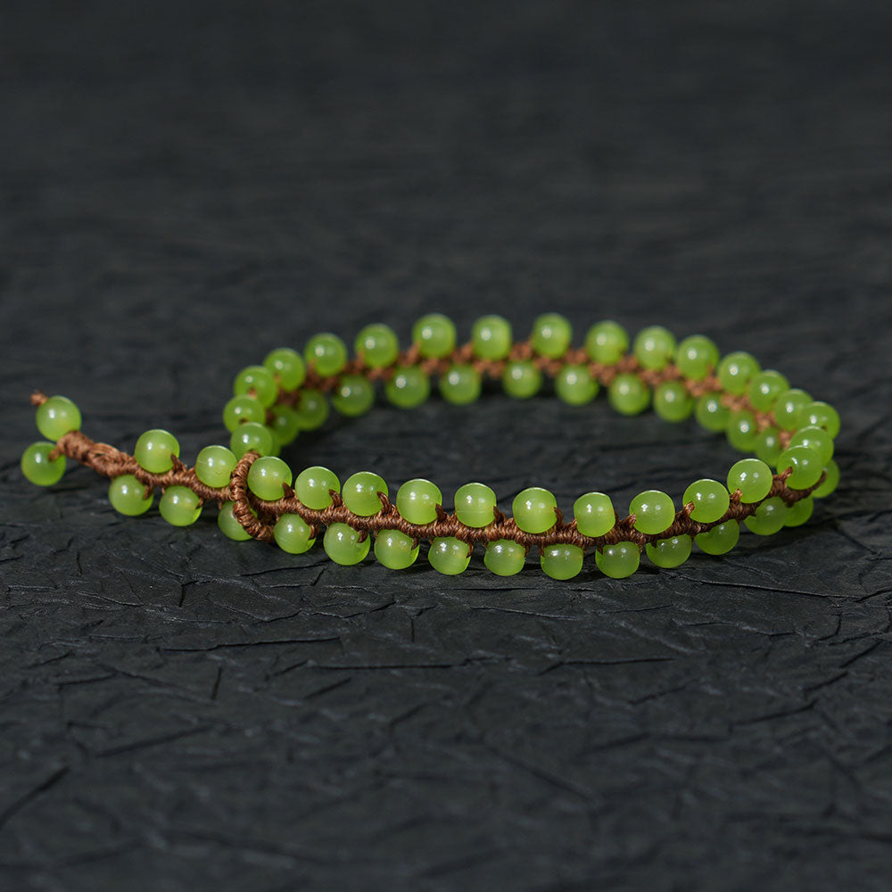 Handmade Beaded Grape Bracelet, DIY Woven Fruit Jewelry, Cute Boho Bracelet for Women, Unique Handmade Gift