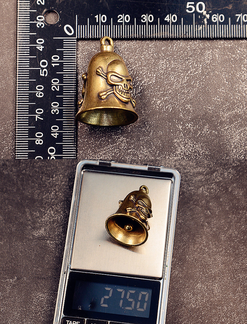 Vintage Brass Skull Bell, Handcrafted Charm, Perfect for Gothic Jewelry & Wind Chimes
