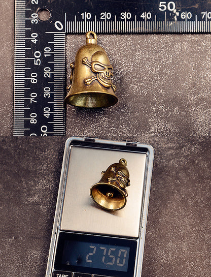 Vintage Brass Skull Bell, Handcrafted Charm, Perfect for Gothic Jewelry & Wind Chimes