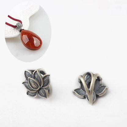 10PCS Vintage Lotus Necklace Clasps, Pendant Connector, Jewelry Finding