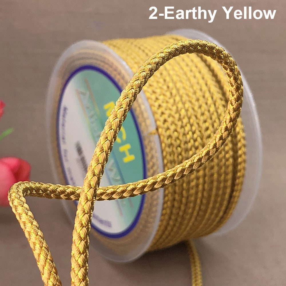 3mm Braided Dragon Pattern Cord | Gold Thread & Cored Styles for Jewelry Making