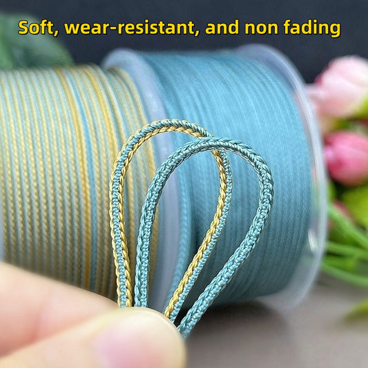 2mm Lucky Knot Braided Cord for Jade Pendant, Adjustable Necklace/Bracelet String, Single or Dual Color, DIY Jewelry Supplies (12m/Roll)