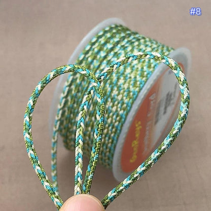 2.5mm Handwoven Gradient Lucky Knot Cord for Jade Pendant, Bracelet, Necklace, Adjustable Colorful String for DIY Jewelry-10 Meters