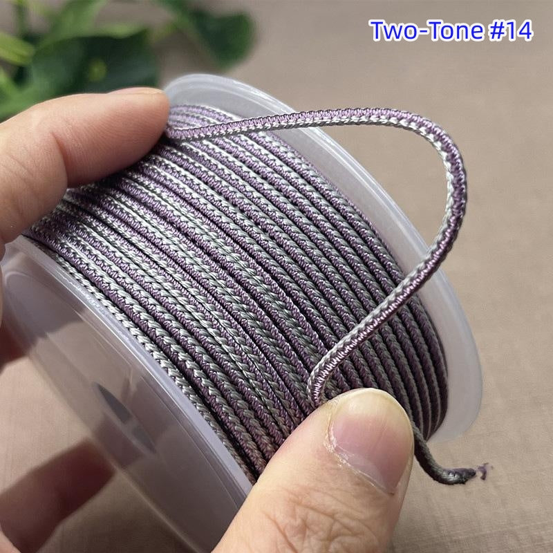 2.5mm Lucky Knot Braided Cord for Jade Pendant, Adjustable Necklace/Bracelet String, Single or Dual Color, DIY Jewelry Supplies