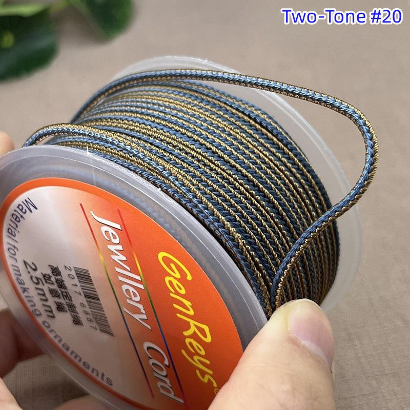 2.5mm Lucky Knot Braided Cord for Jade Pendant, Adjustable Necklace/Bracelet String, Single or Dual Color, DIY Jewelry Supplies
