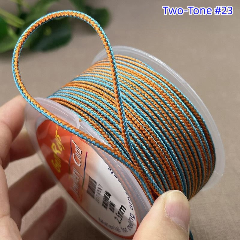 2.5mm Lucky Knot Braided Cord for Jade Pendant, Adjustable Necklace/Bracelet String, Single or Dual Color, DIY Jewelry Supplies