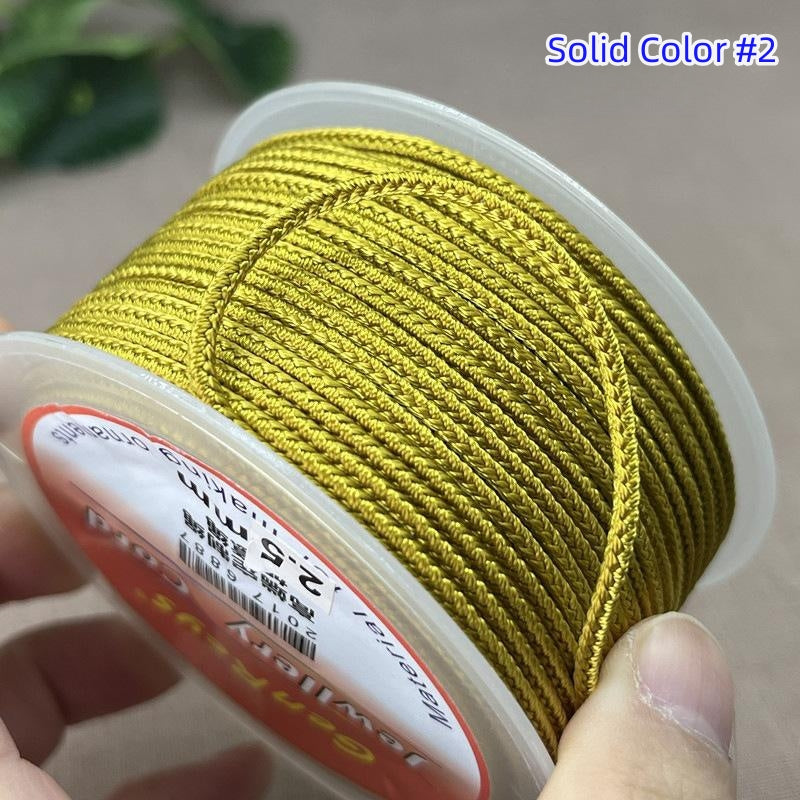 2.5mm Lucky Knot Braided Cord for Jade Pendant, Adjustable Necklace/Bracelet String, Single or Dual Color, DIY Jewelry Supplies