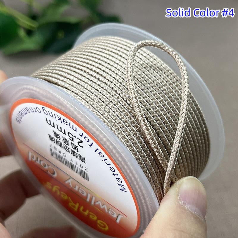 2.5mm Lucky Knot Braided Cord for Jade Pendant, Adjustable Necklace/Bracelet String, Single or Dual Color, DIY Jewelry Supplies