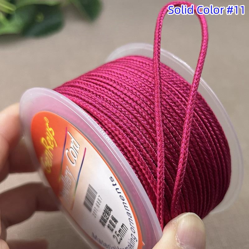 2.5mm Lucky Knot Braided Cord for Jade Pendant, Adjustable Necklace/Bracelet String, Single or Dual Color, DIY Jewelry Supplies