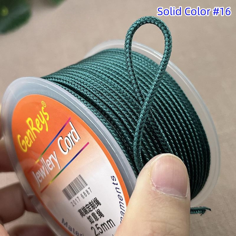 2.5mm Lucky Knot Braided Cord for Jade Pendant, Adjustable Necklace/Bracelet String, Single or Dual Color, DIY Jewelry Supplies