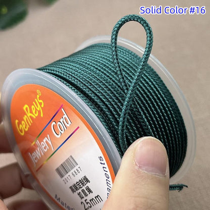 2.5mm Lucky Knot Braided Cord for Jade Pendant, Adjustable Necklace/Bracelet String, Single or Dual Color, DIY Jewelry Supplies