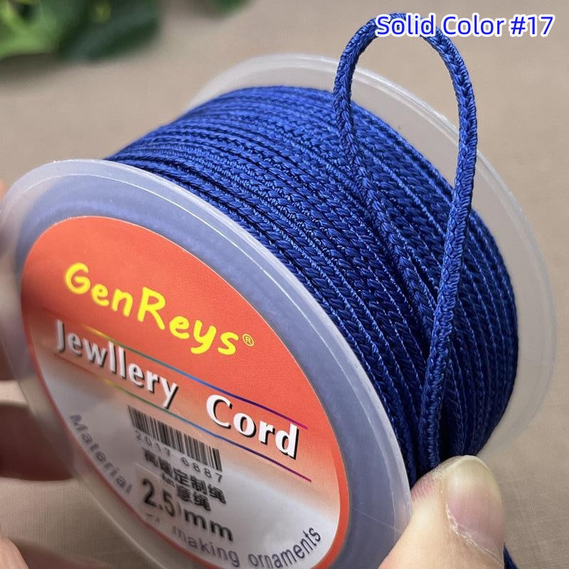 2.5mm Lucky Knot Braided Cord for Jade Pendant, Adjustable Necklace/Bracelet String, Single or Dual Color, DIY Jewelry Supplies