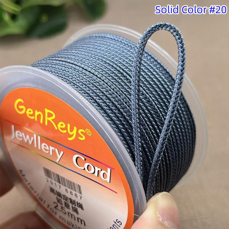 2.5mm Lucky Knot Braided Cord for Jade Pendant, Adjustable Necklace/Bracelet String, Single or Dual Color, DIY Jewelry Supplies