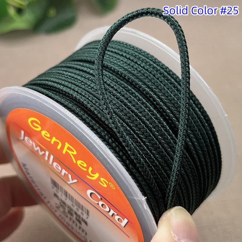 2.5mm Lucky Knot Braided Cord for Jade Pendant, Adjustable Necklace/Bracelet String, Single or Dual Color, DIY Jewelry Supplies