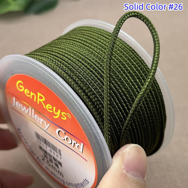 2.5mm Lucky Knot Braided Cord for Jade Pendant, Adjustable Necklace/Bracelet String, Single or Dual Color, DIY Jewelry Supplies