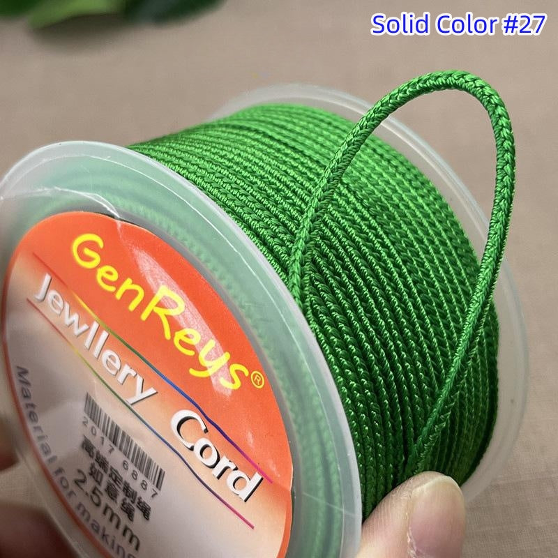 2.5mm Lucky Knot Braided Cord for Jade Pendant, Adjustable Necklace/Bracelet String, Single or Dual Color, DIY Jewelry Supplies