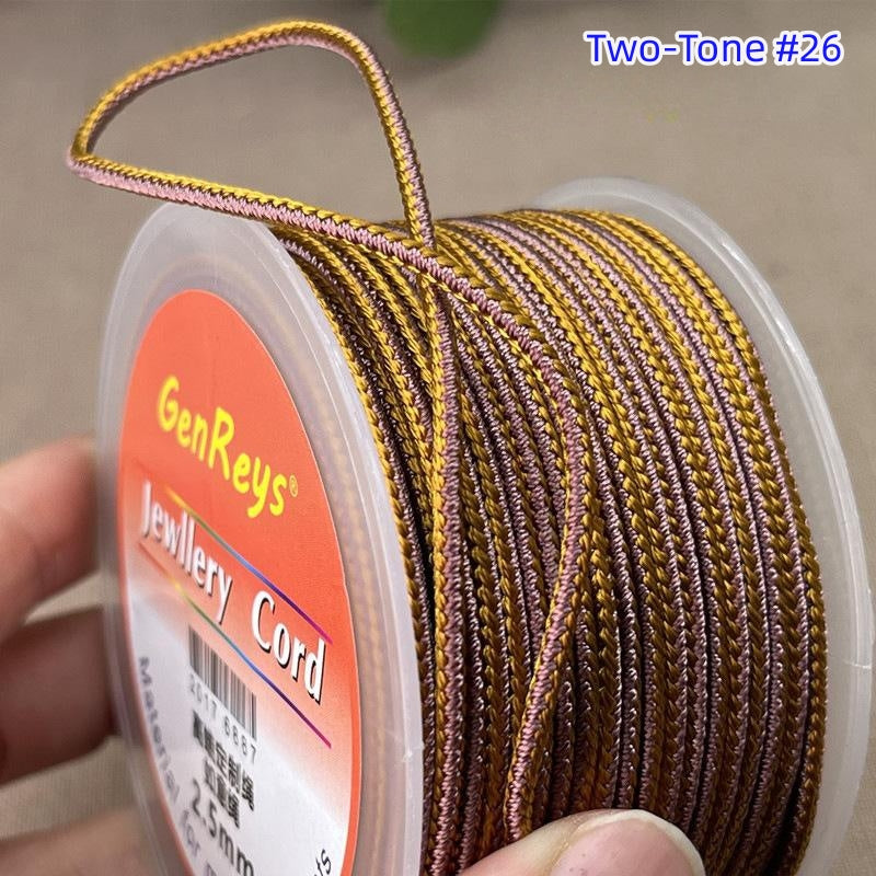 2.5mm Lucky Knot Braided Cord for Jade Pendant, Adjustable Necklace/Bracelet String, Single or Dual Color, DIY Jewelry Supplies