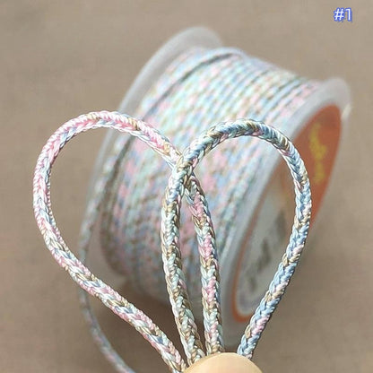 2.5mm Handwoven Gradient Lucky Knot Cord for Jade Pendant, Bracelet, Necklace, Adjustable Colorful String for DIY Jewelry-10 Meters