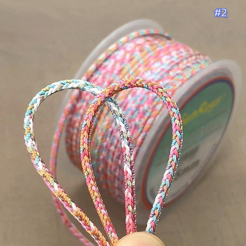 2.5mm Handwoven Gradient Lucky Knot Cord for Jade Pendant, Bracelet, Necklace, Adjustable Colorful String for DIY Jewelry-10 Meters