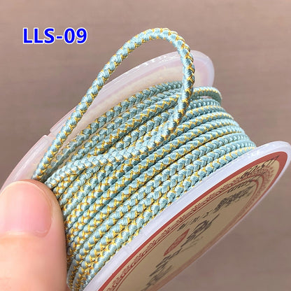 2.5mm Gold & Silver Dragon Pattern Red Cord | New Year Luck Bracelet/Necklace DIY Braiding String | Pendant Hanging Rope