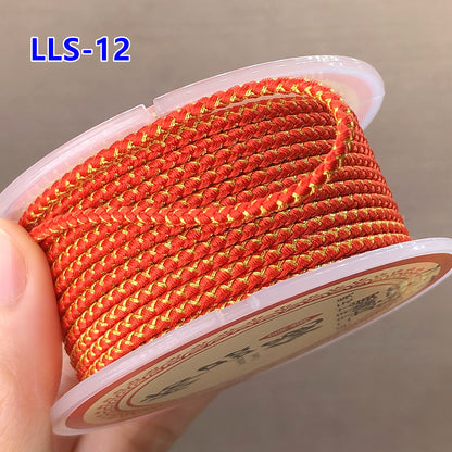 2.5mm Gold & Silver Dragon Pattern Red Cord | New Year Luck Bracelet/Necklace DIY Braiding String | Pendant Hanging Rope