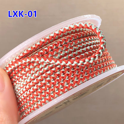 2.5mm Gold & Silver Dragon Pattern Red Cord | New Year Luck Bracelet/Necklace DIY Braiding String | Pendant Hanging Rope