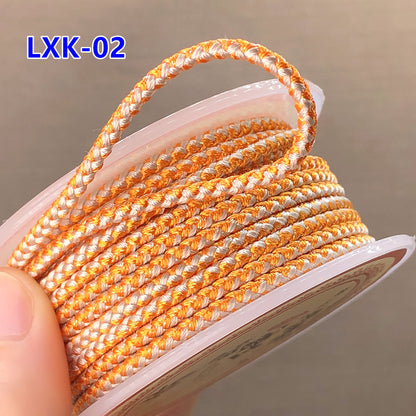 2.5mm Gold & Silver Dragon Pattern Red Cord | New Year Luck Bracelet/Necklace DIY Braiding String | Pendant Hanging Rope