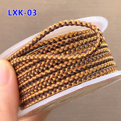 2.5mm Gold & Silver Dragon Pattern Red Cord | New Year Luck Bracelet/Necklace DIY Braiding String | Pendant Hanging Rope