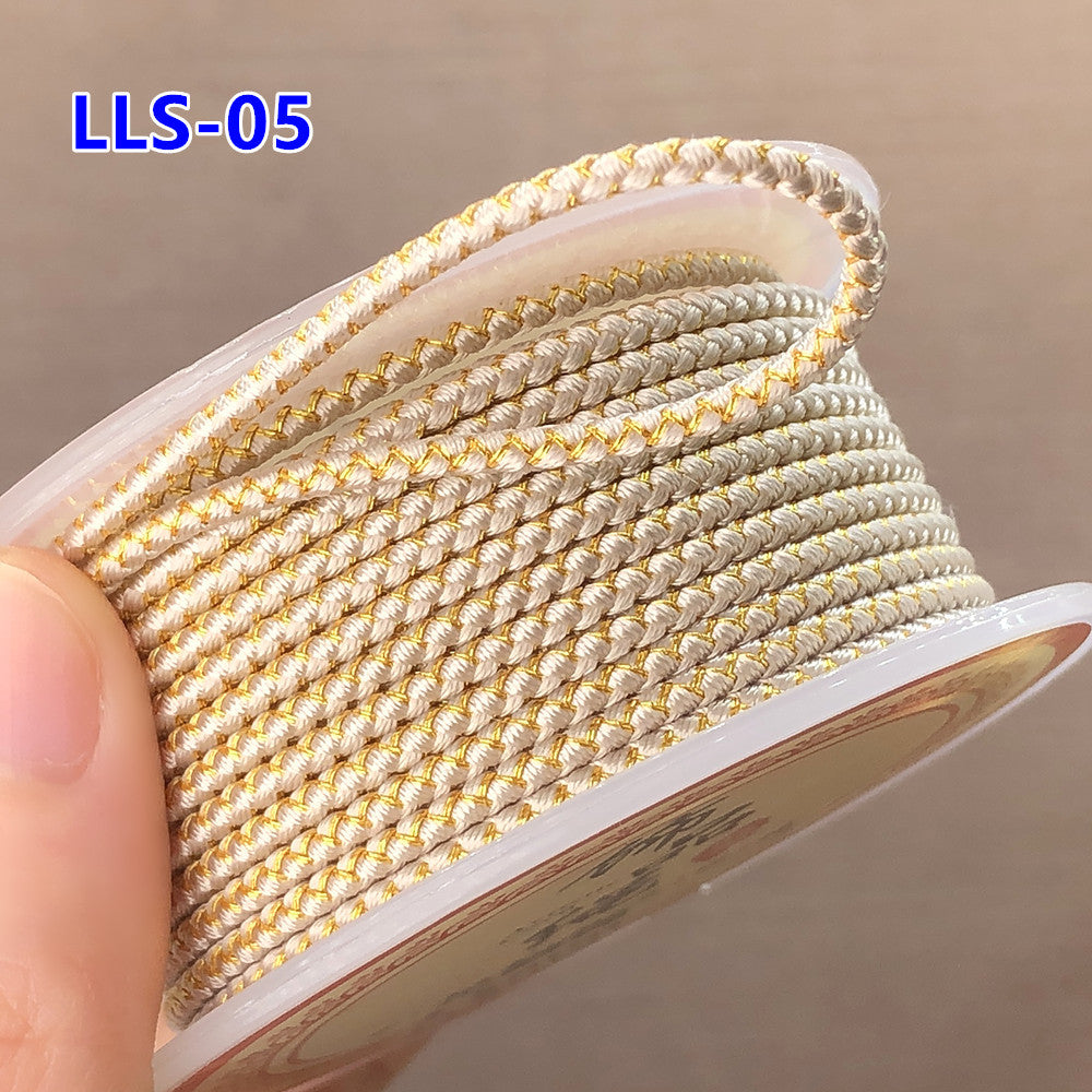 2.5mm Gold & Silver Dragon Pattern Red Cord | New Year Luck Bracelet/Necklace DIY Braiding String | Pendant Hanging Rope