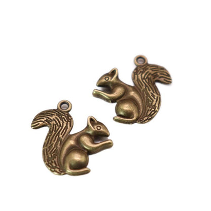 10PCS Vintage Squirrel Charms - Retro Animal Jewelry Finding for Handmade Crafts