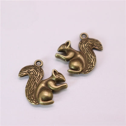 10PCS Vintage Squirrel Charms - Retro Animal Jewelry Finding for Handmade Crafts