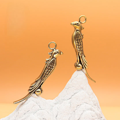 Vintage Brass Phoenix Pendant - Handcrafted Bird Charm for Necklaces, Symbol of Rebirth & Elegance