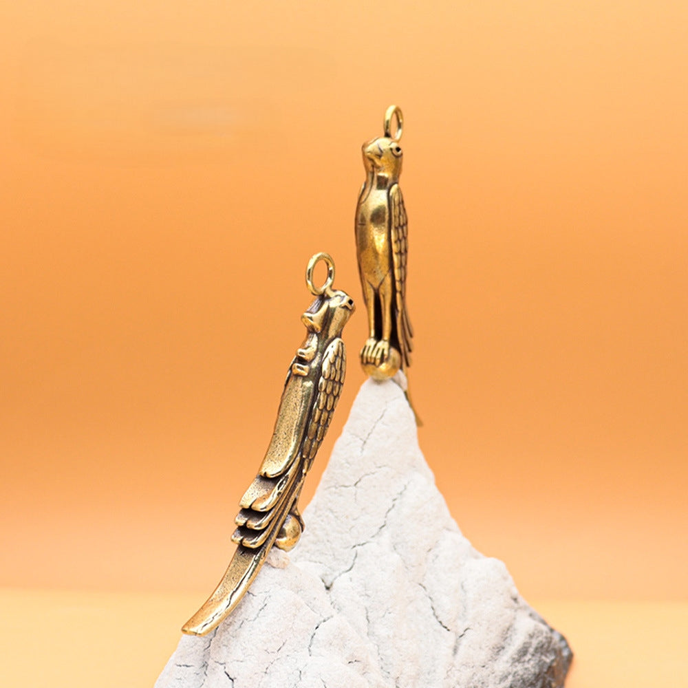 Vintage Brass Phoenix Pendant - Handcrafted Bird Charm for Necklaces, Symbol of Rebirth & Elegance