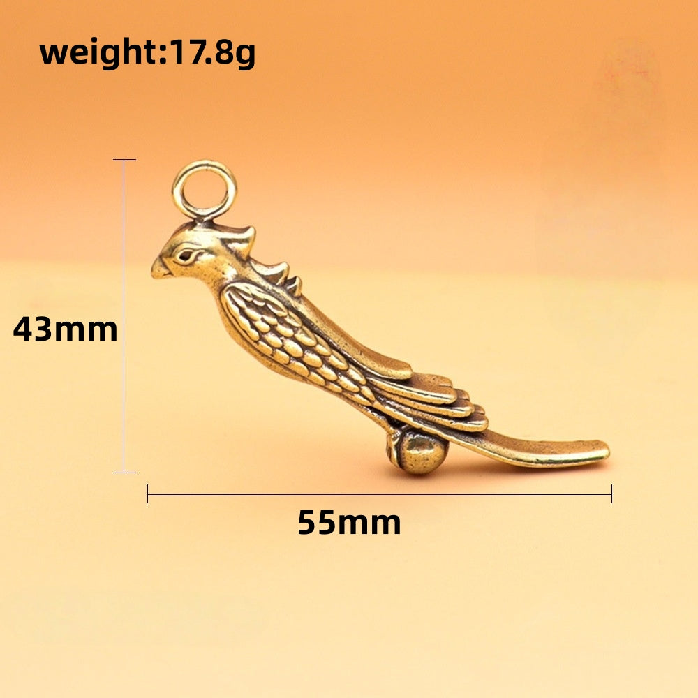 Vintage Brass Phoenix Pendant - Handcrafted Bird Charm for Necklaces, Symbol of Rebirth & Elegance
